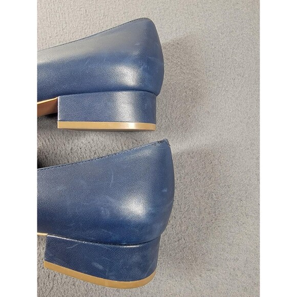 Cole Haan Shoes Womens Size 10 Blue Pointed Toe Block Heel Loafer Pump W15158 - Picture 7 of 13